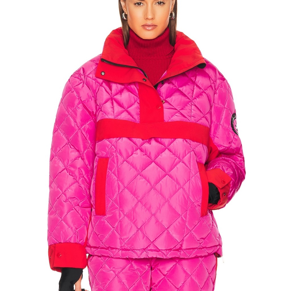 ISO goldbergh x revolve ski anorak in pink and red